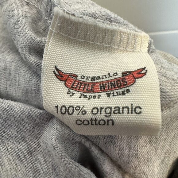 Little Wings by Paper Wings 12M Organic Cotton Sleeper Buffalo Trees Gray Zippie - Picture 9 of 10